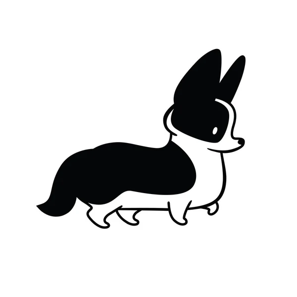 Lindo dibujo de dibujos animados de Corgi galés — Vector de stock