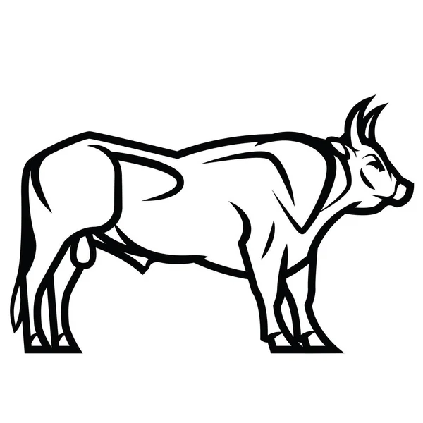 Puissant taureau cornu — Image vectorielle