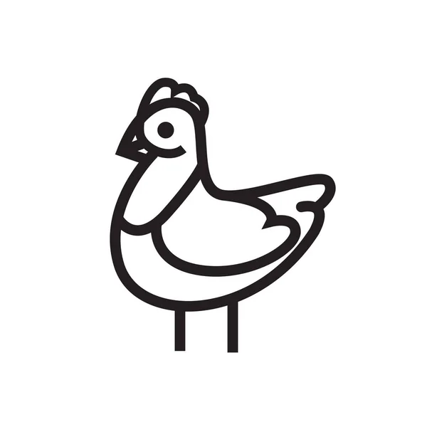 Icône vectorielle poulet ou coq — Image vectorielle