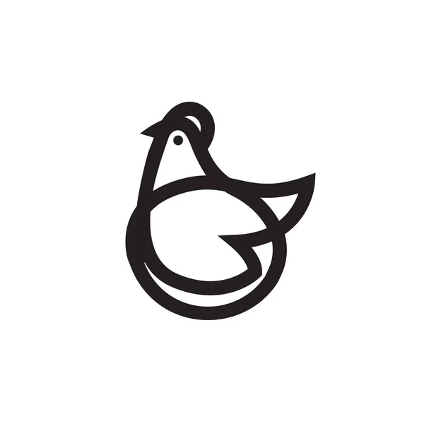 Icône vectorielle poulet ou coq — Image vectorielle