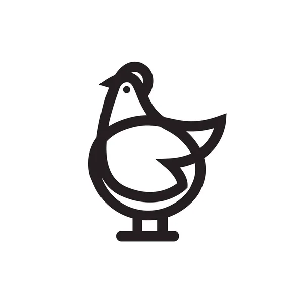 Hühner- oder Hahnenvektorsymbol — Stockvektor