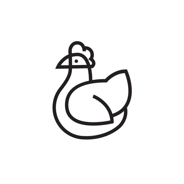 Icono de vector de pollo estilizado — Archivo Imágenes Vectoriales