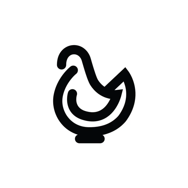 Bird or chicken or rooster icon — Stock Vector