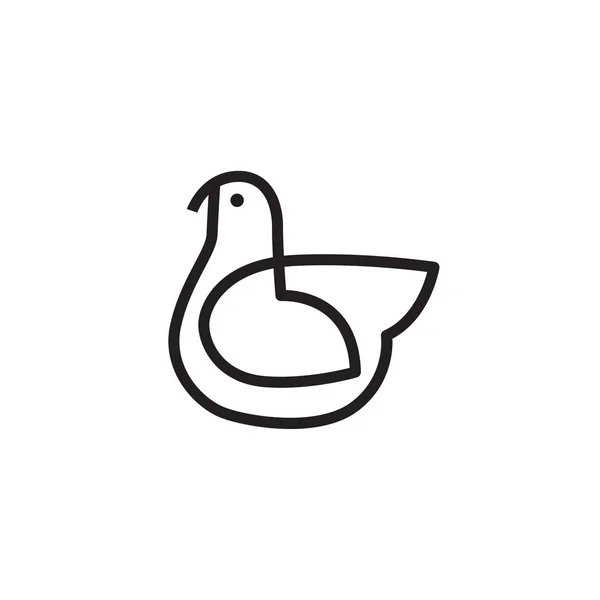 Icône oiseau ou poulet ou coq — Image vectorielle