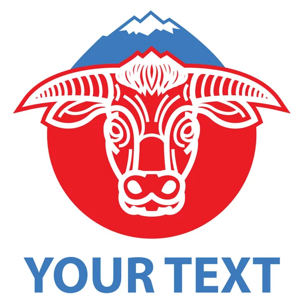 Vector logo template with bull head — Stock Vector