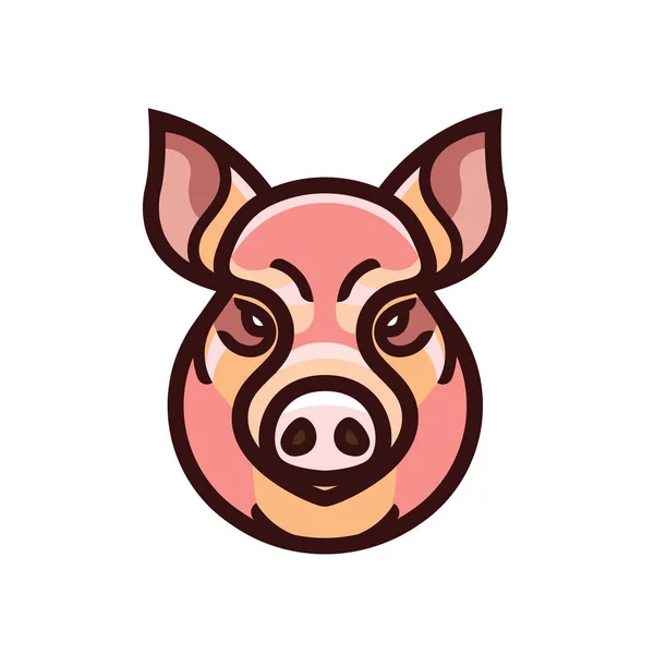 Векторное цветное изображение головы свиньи или свиньи — стоковый вектор
