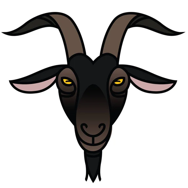 Liniowe stylizowane rysunku Kozie głowy — Wektor stockowy