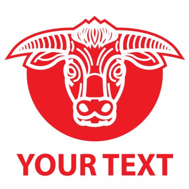 Vektör logo şablonu boğa kafa ile