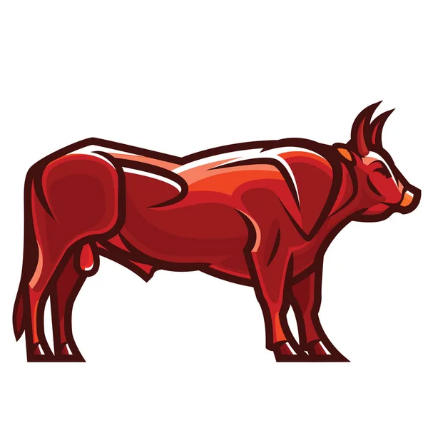 Vector draving - poderoso toro con cuernos — Archivo Imágenes Vectoriales