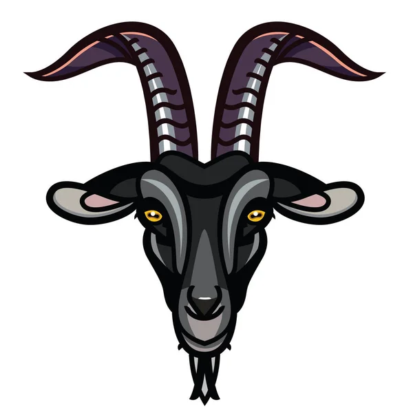 Linear stylized drawing Goat's head — Stock Vector