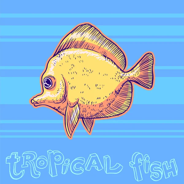 Peces marinos tropicales brillantes — Vector de stock