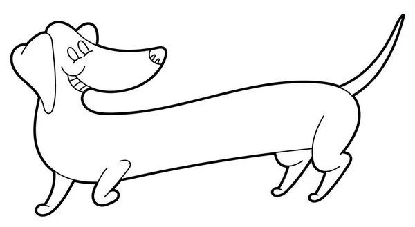 Mignon dessin animé long teckel — Image vectorielle