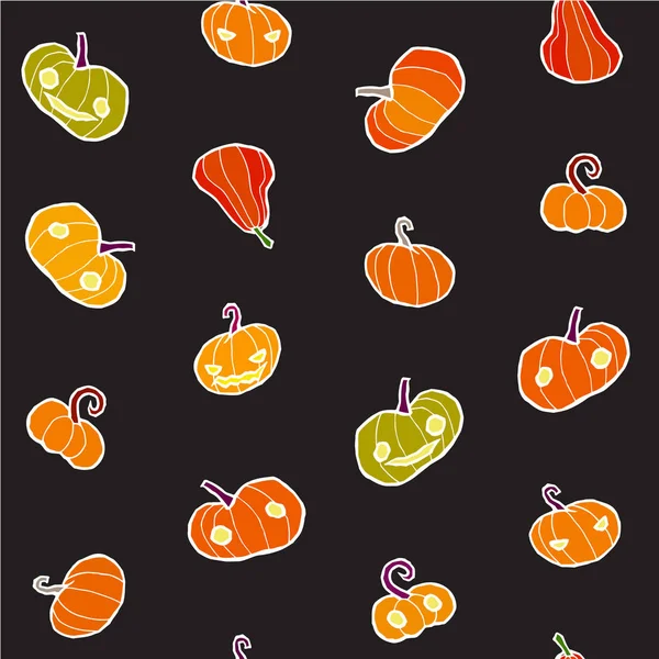 Seamless infinite background with pumpkins — Stock Vector