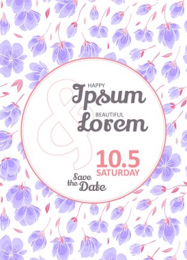 Gelin duş davetiye sakura vektör şablonu ile