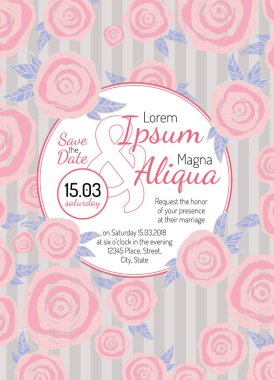 Davet düğün kartı geçerli trendy çiçek vektör şablonu ile 