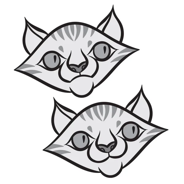 Dibujos animados sonriendo gato tabby — Vector de stock