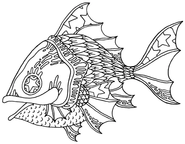 Mandarin fish coloring page — Stock Vector © izakowski #137919148