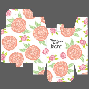 Hediyelik düğün iyilik kutu şablonunu doğa desenli