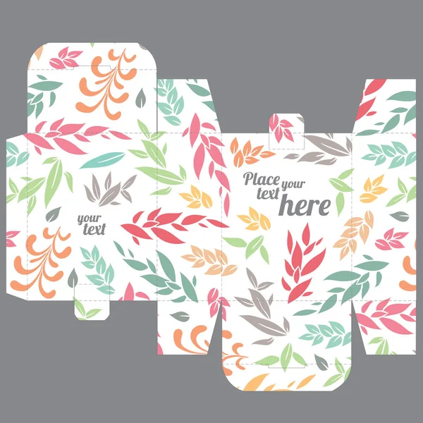 Doğa desenli Hediyelik düğün iyilik die kutusunu tasarım şablonu