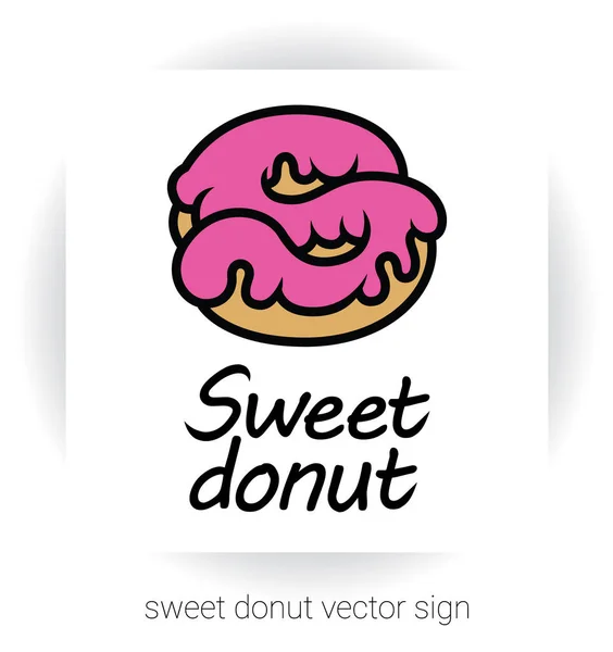 Zoete glazuur donut in de vorm van de letter S — Stockvector
