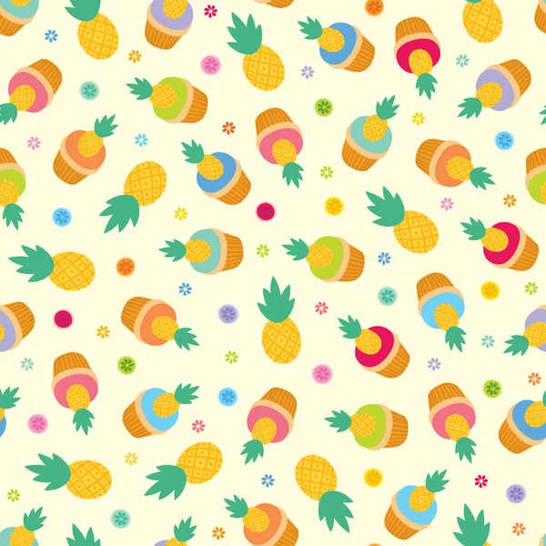 Seamless pattern with pineapple — Stock Vector
