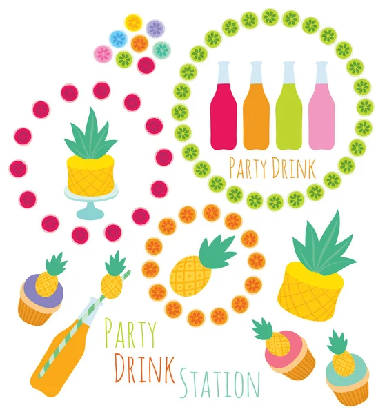 Conjunto de elementos decorativos de diseño vectorial para fiesta — Archivo Imágenes Vectoriales