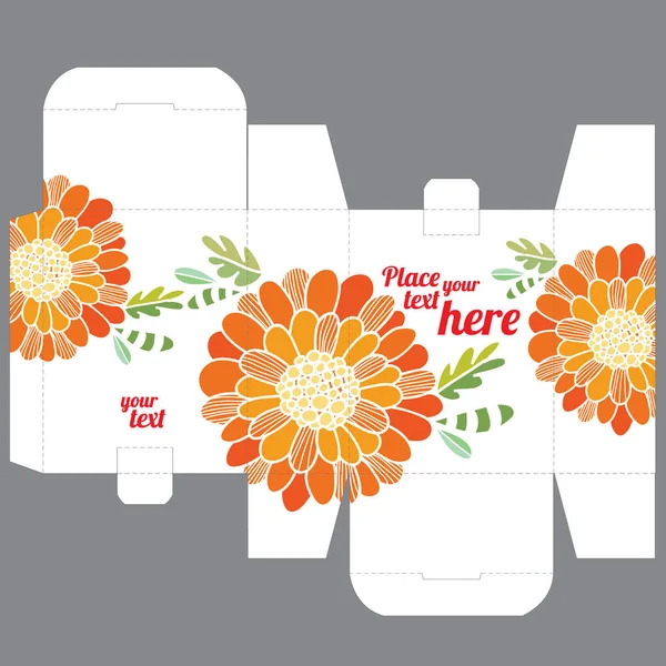 Hediyelik düğün iyilik kutusunu tasarım şablonu doğa desenli