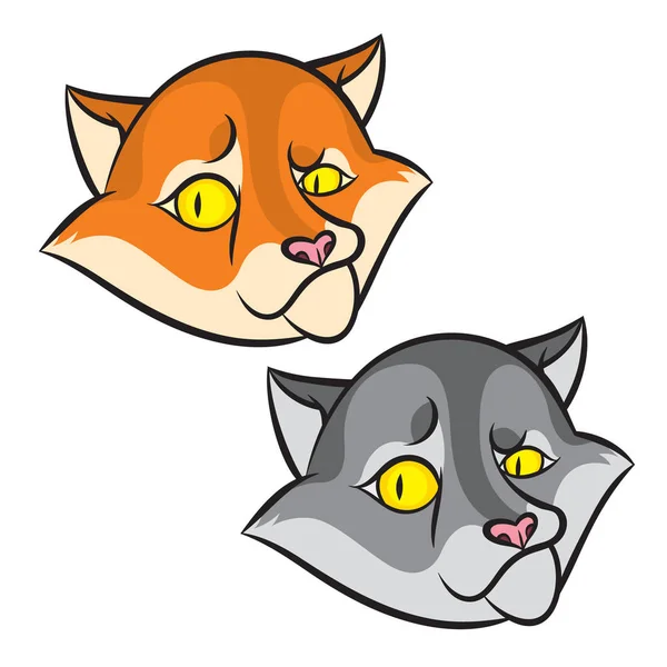 Cabeza de gato sonriente de dibujos animados — Vector de stock