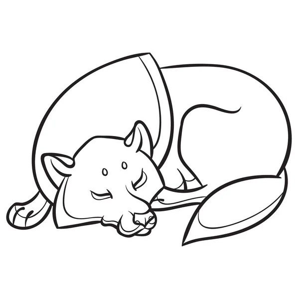 Lobo salvaje dormir pacíficamente — Vector de stock