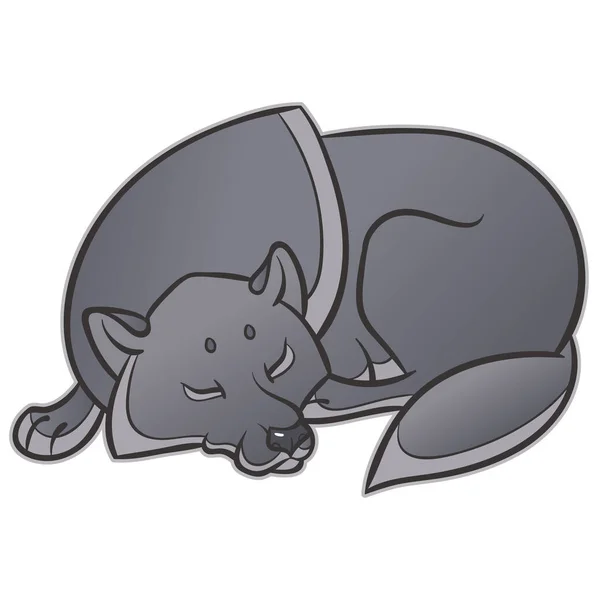 Lobo salvaje dormir pacíficamente — Vector de stock