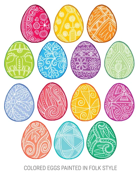 Conjunto de Isolados Happy Easter vetor ovos — Vetor de Stock
