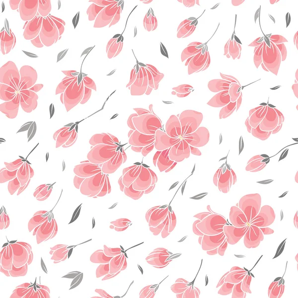 Patrón de fondo sin costuras - rosa Sakura flor — Vector de stock