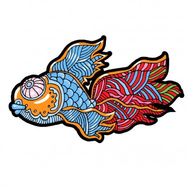 Çizgi film çizgi roman deniz veya nehir balık