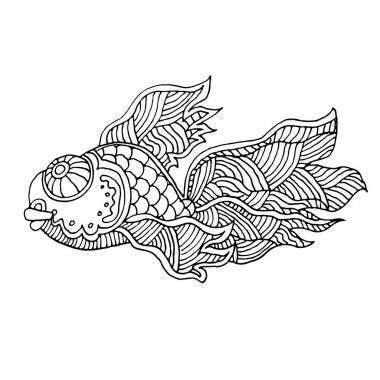 Çizgi film çizgi roman deniz veya nehir balık