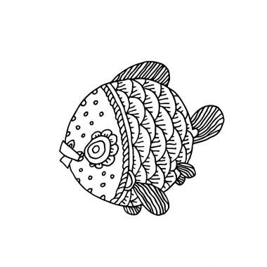 Çizgi film çizgi roman deniz veya nehir balık