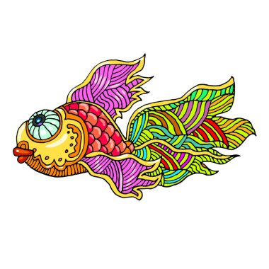 Çizgi film çizgi roman deniz veya nehir balık