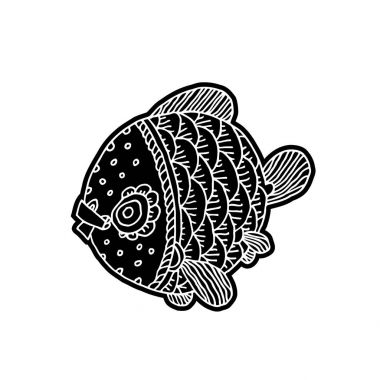 Çizgi film çizgi roman deniz veya nehir balık