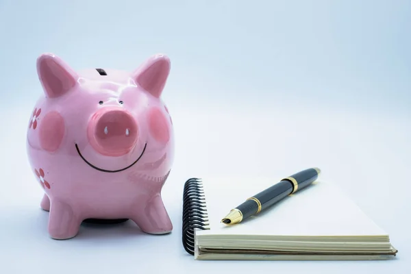 Pink Piggy Bank Cuentas Ingresos Conceptos Costos Contabilidad Financiera Calcule — Foto de Stock
