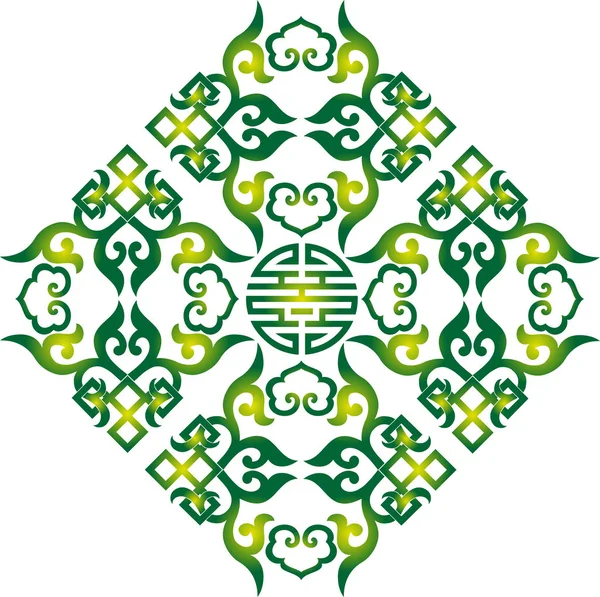 Ornamento chino oriental patrón tradicional asiático elemento vintage floral corte silueta ornamento Asia central apliques trabajo para camiseta ornamento mongoliano — Foto de Stock