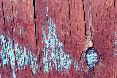 Eski ahşap arka plan ağaç eski boya artıkları parçaları kalıntıları ile. Doku eski ağaç bir kurulu ile boya, antika arka plan boya soyulmuştu. eski mavi kurulu ile kırık boya, vintage, woo