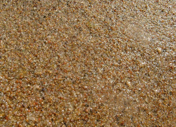 La arena en la playa bajo el agua, el lago de la playa desierta, el verano, la luz del sol en la arena —  Fotos de Stock