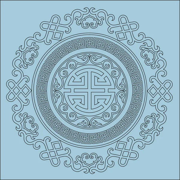 vektör oryantal Çince süsleme Asya geleneksel desen çiçek vintage öğe siluet süsleme Orta Asya aplike iş t-shirt Moğol süsleme için kesti. Lazer kesim