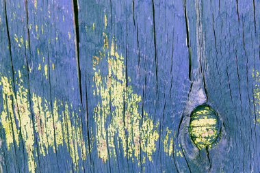 Eski ahşap arka plan ağaç eski boya artıkları parçaları kalıntıları ile. Doku eski ağaç bir kurulu ile boya, antika arka plan boya soyulmuştu. eski mavi kurulu ile kırık boya, vintage, woo