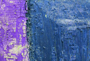 eski mavi kurulu kırık boya, vintage ahşap arka plan, grunge tahta ile. Eski ahşap arka plan ağaç eski boya artıkları parçaları kalıntıları ile. Doku eski ağaç bir kurulu ile boya, antika arka plan boya soyulmuştu. eski mavi kurulu SRA ile