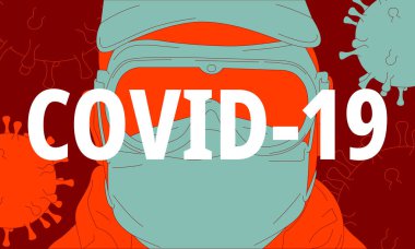 Anti-virüs giysili adamlar. Vetor illüstrasyonu.