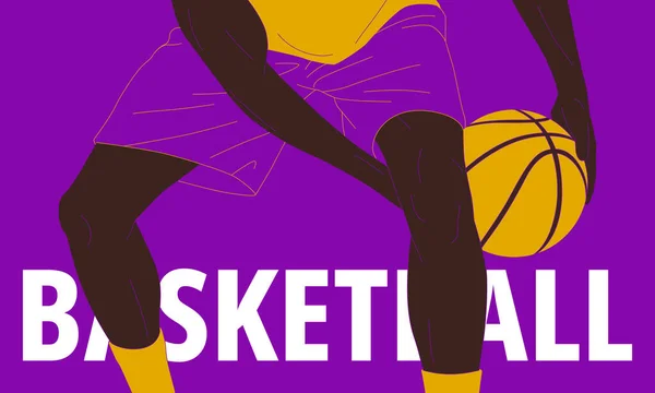 Ilustrace Basketbalisty Akci Izolovat Pozadí — Stockový vektor