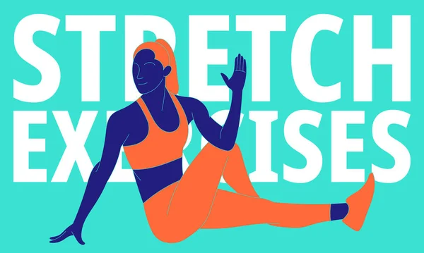 Εικονογράφηση Των Stretchingstretching Ασκήσεις Για Την Ανακούφιση Κάτω Πόνο Στην — Διανυσματικό Αρχείο