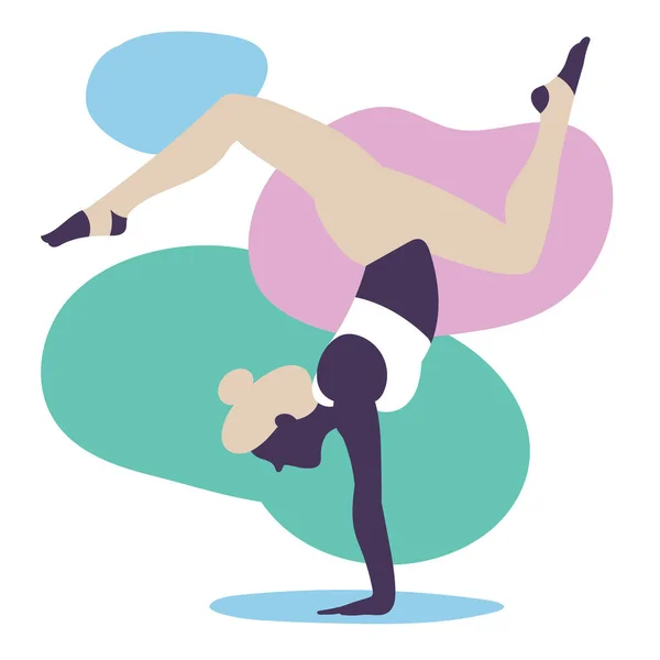 Jonge Vrouw Die Yoga Beoefent Vectorillustratie — Stockvector