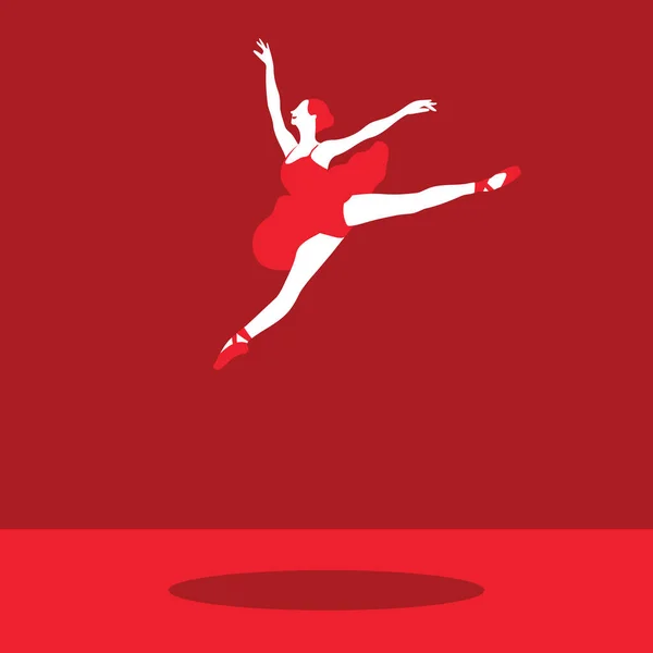 Jonge Ballerina Met Een Perfect Lichaam Danst — Stockvector