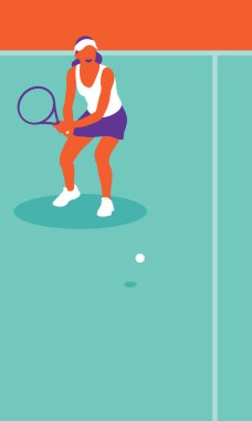 Sarayda tenis oynayan genç bir kadın.